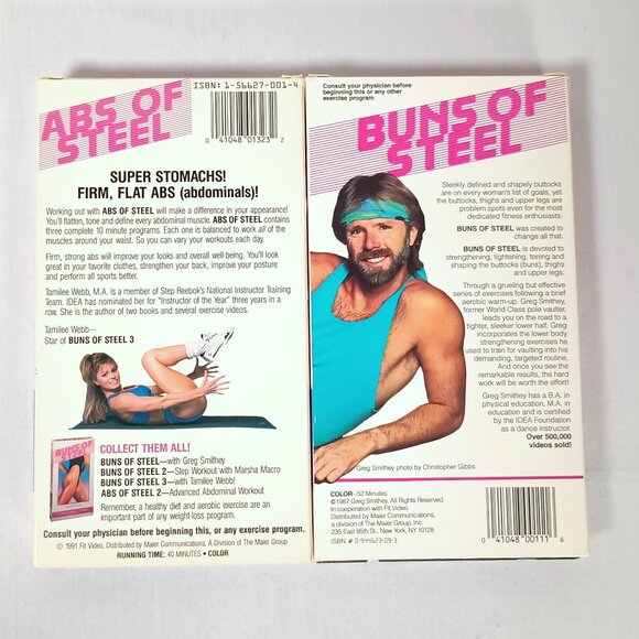 Buns of Steel, Abs of Steel Exercise VHS 2 Videotapes Greg Smithey, Tamilee Webb - Picture 3 of 4